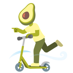 kick scooter and avocado