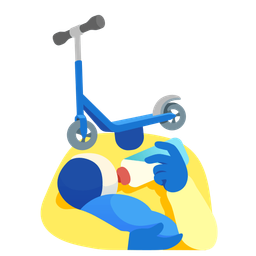 kick scooter and baby bottle