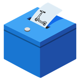 kick scooter and ballot box with ballot