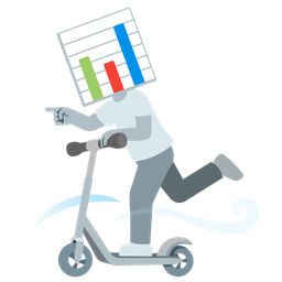 kick scooter and bar chart