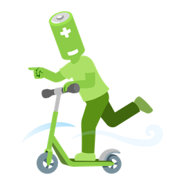 kick scooter and battery