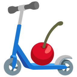 kick scooter and cherries