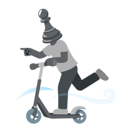 kick scooter and chess pawn
