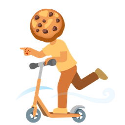 kick scooter and cookie