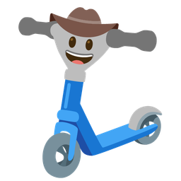 kick scooter and cowboy hat face
