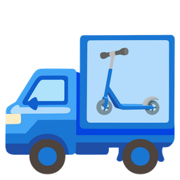 kick scooter and delivery truck