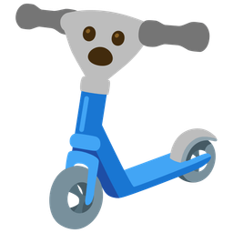 kick scooter and face with open mouth