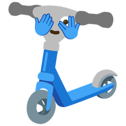 kick scooter and face with peeking eye