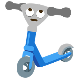 kick scooter and face with rolling eyes