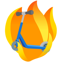 kick scooter and fire