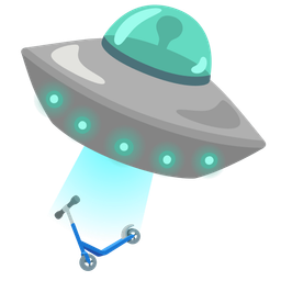 kick scooter and flying saucer