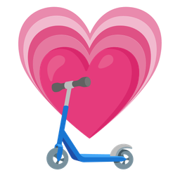 kick scooter and growing heart