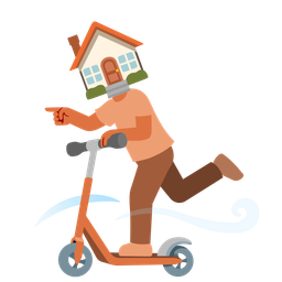 kick scooter and house