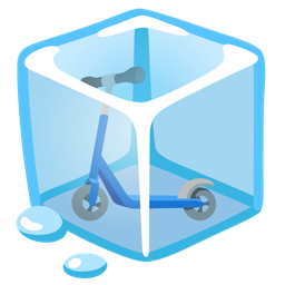 kick scooter and ice