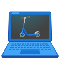 kick scooter and laptop