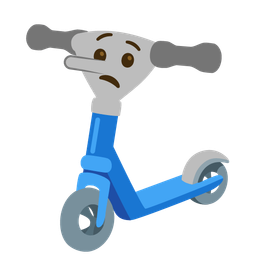 kick scooter and lying face