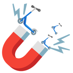 kick scooter and magnet