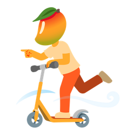 kick scooter and mango