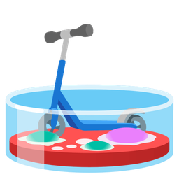 kick scooter and microscope