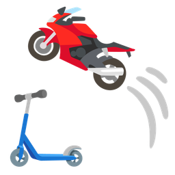 kick scooter and motorcycle