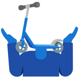 kick scooter and person shrugging