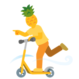 kick scooter and pineapple