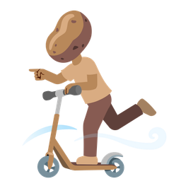 kick scooter and potato