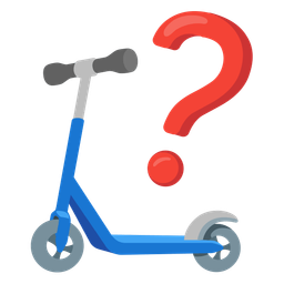 kick scooter and red question mark
