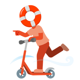 kick scooter and ring buoy