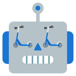 kick scooter and robot