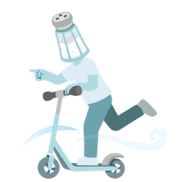 kick scooter and salt