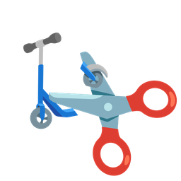 kick scooter and scissors