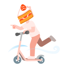 kick scooter and shortcake