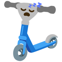 kick scooter and sleeping face