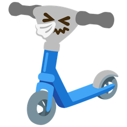 kick scooter and sneezing face
