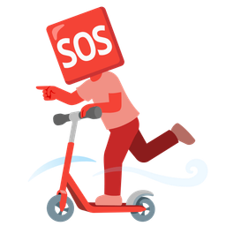 kick scooter and SOS button