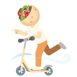 kick scooter and stuffed flatbread