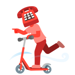 kick scooter and telephone