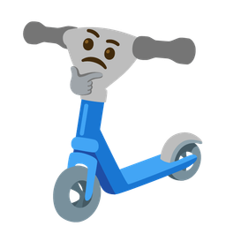 kick scooter and thinking face
