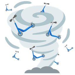 kick scooter and tornado