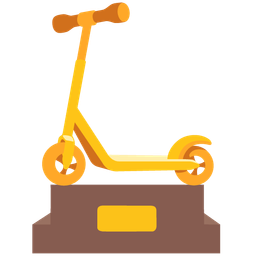 kick scooter and trophy