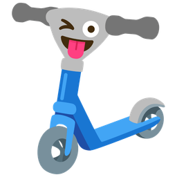 Kick scooter and Winking face with tongue
