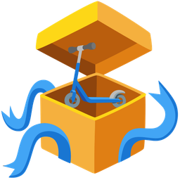 kick scooter and wrapped gift