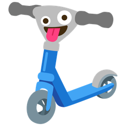 Kick scooter and Zany face