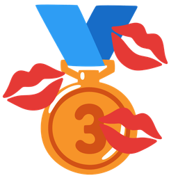 kiss mark and 3rd place medal