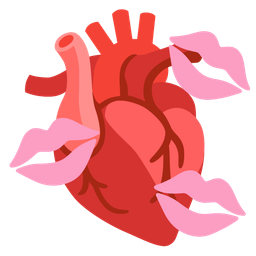kiss mark and anatomical heart