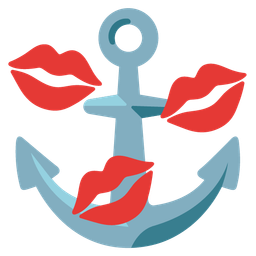 kiss mark and anchor