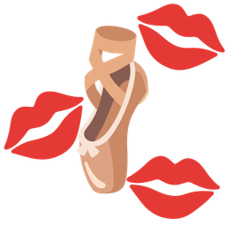 kiss mark and ballet shoes