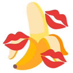 kiss mark and banana