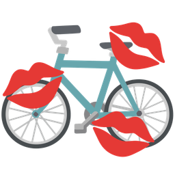 kiss mark and bicycle